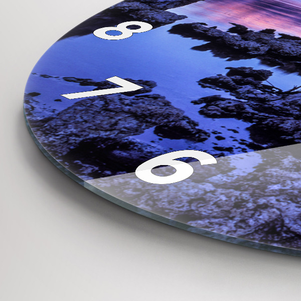Round glass clock Lake California