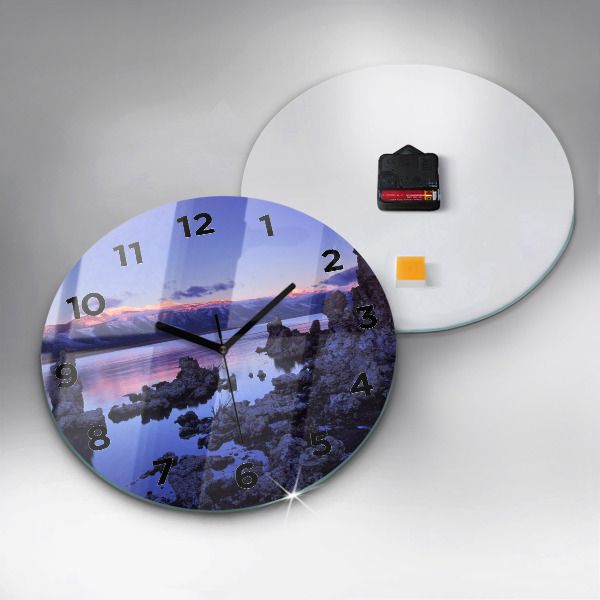 Round glass clock Lake California