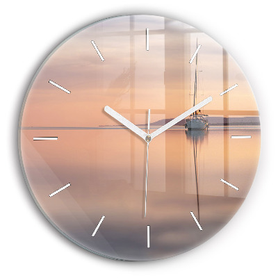 Round glass clock Lake Balaton USA