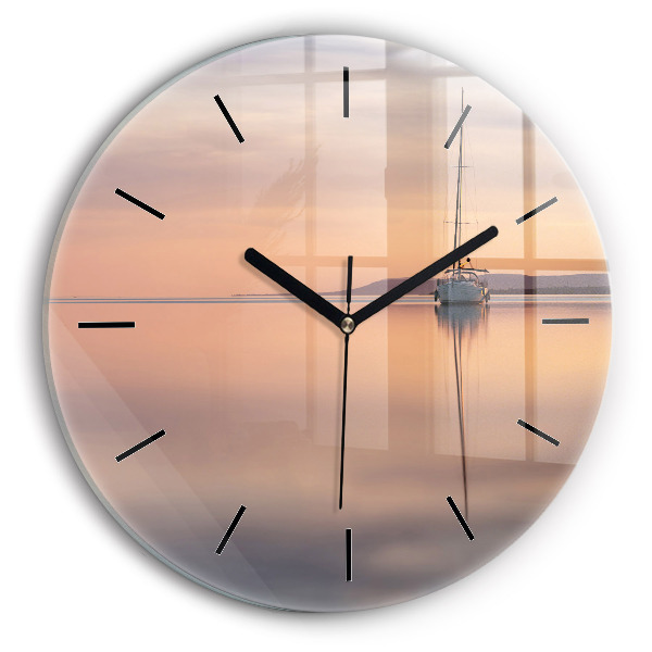 Round glass clock Lake Balaton USA