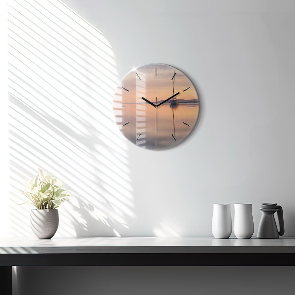 Round glass clock Lake Balaton USA