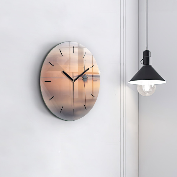 Round glass clock Lake Balaton USA