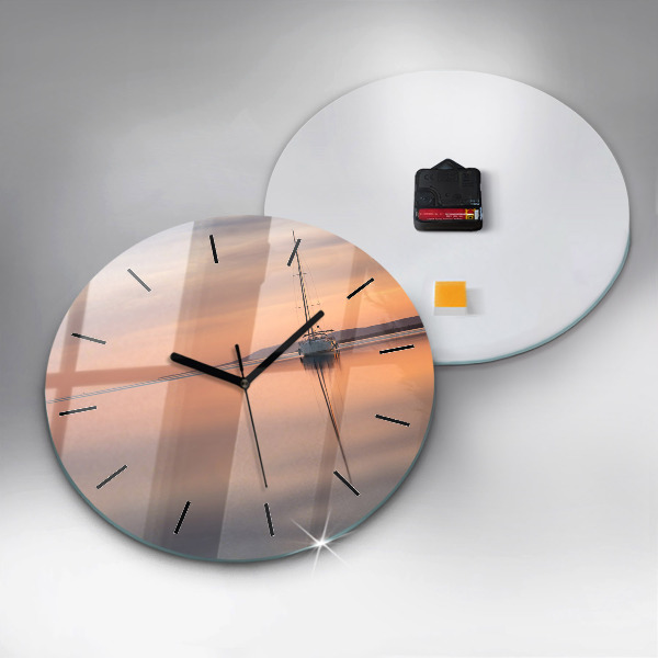 Round glass clock Lake Balaton USA