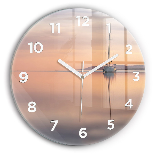 Round glass clock Lake Balaton USA