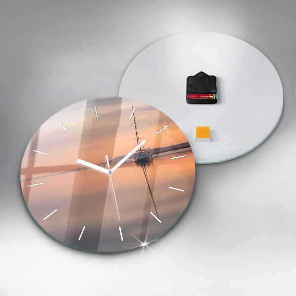 Round glass clock Lake Balaton USA