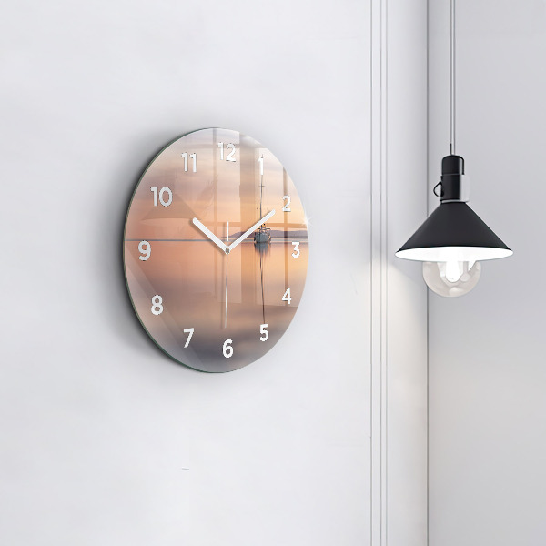 Round glass clock Lake Balaton USA
