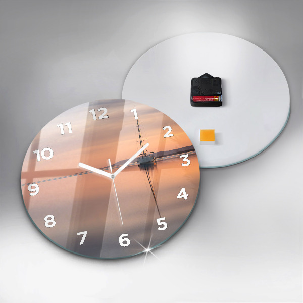 Round glass clock Lake Balaton USA