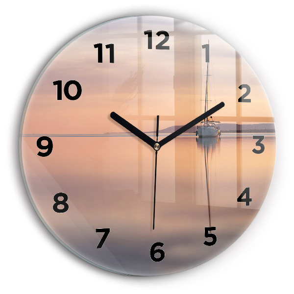 Round glass clock Lake Balaton USA