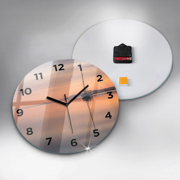 Round glass clock Lake Balaton USA