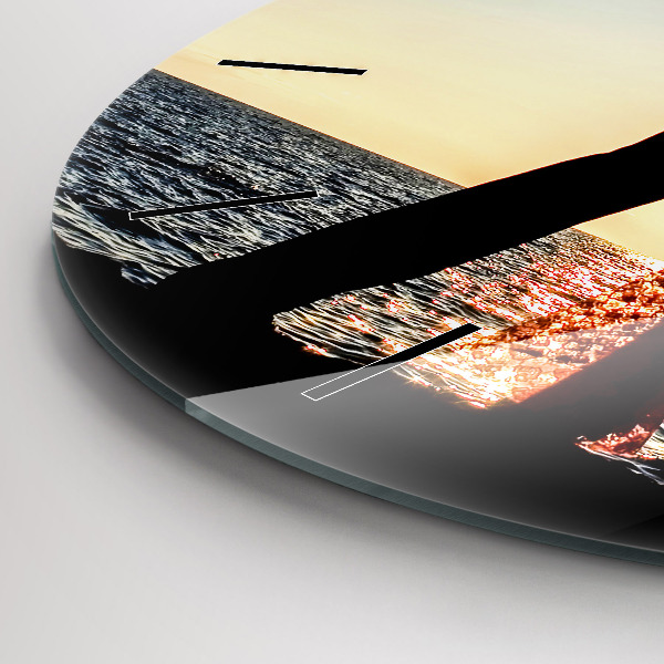 Round glass clock Spanish Dance at Sea