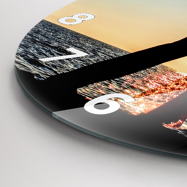 Round glass clock Spanish Dance at Sea