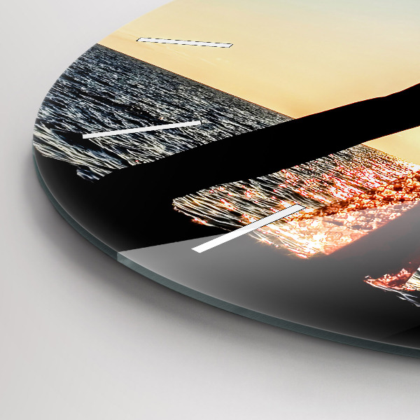 Round glass clock Spanish Dance at Sea