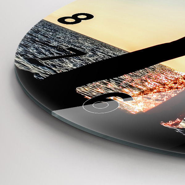 Round glass clock Spanish Dance at Sea