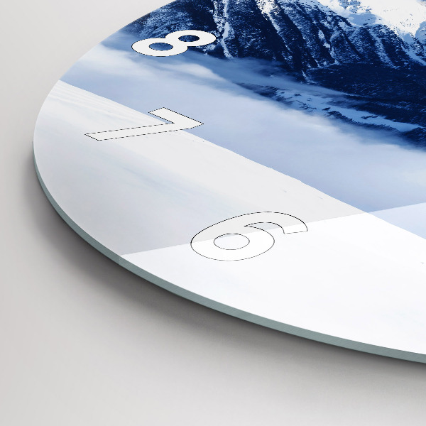 Round glass clock Mountain panorama
