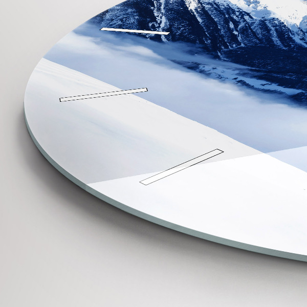 Round glass clock Mountain panorama