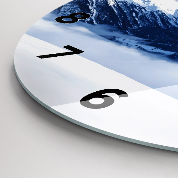 Round glass clock Mountain panorama