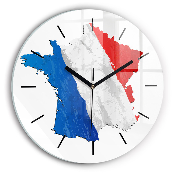Round glass clock Flag of France