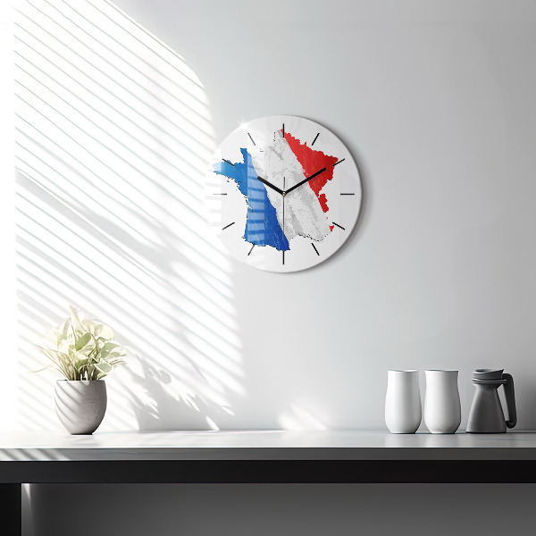 Round glass clock Flag of France