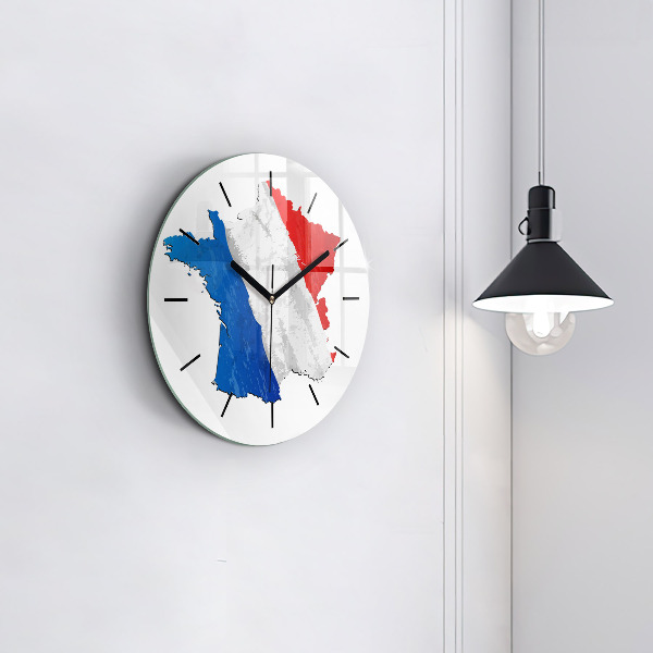 Round glass clock Flag of France