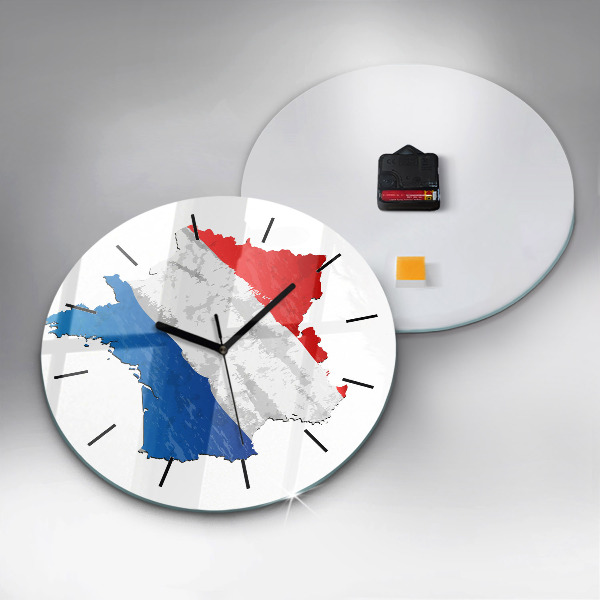 Round glass clock Flag of France