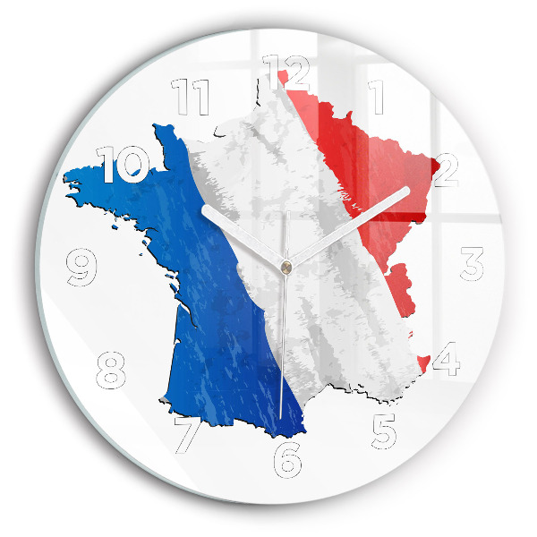 Round glass clock Flag of France