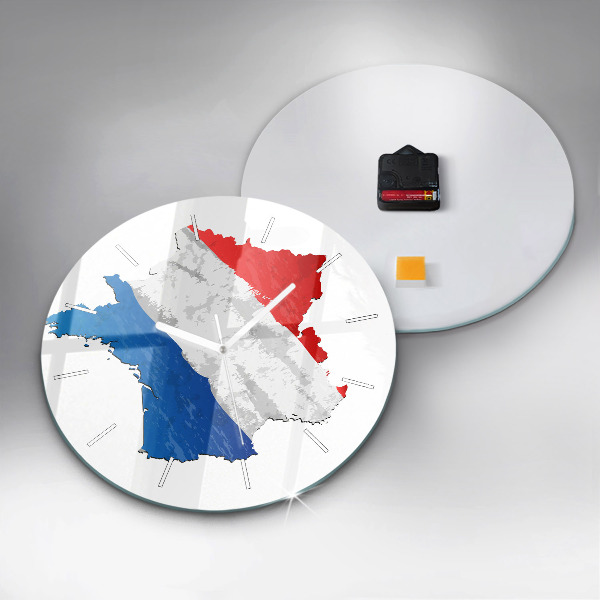 Round glass clock Flag of France