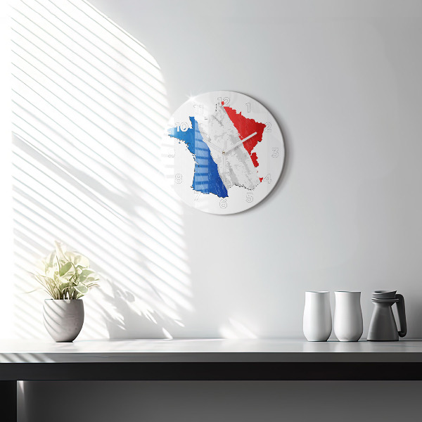 Round glass clock Flag of France
