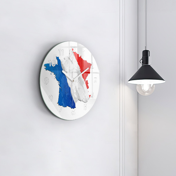 Round glass clock Flag of France