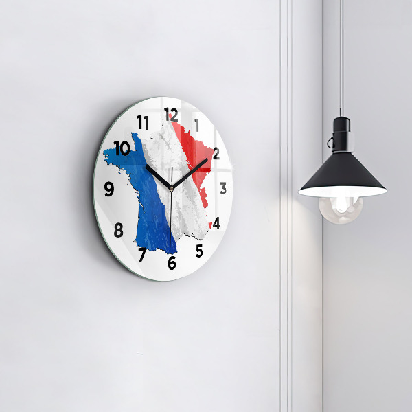 Round glass clock Flag of France