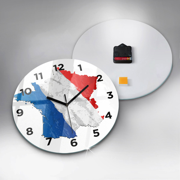 Round glass clock Flag of France