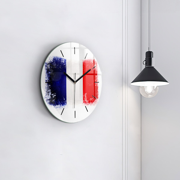 Round glass clock Flag of France