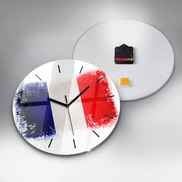 Round glass clock Flag of France