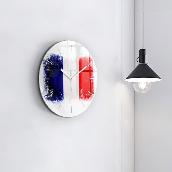 Round glass clock Flag of France