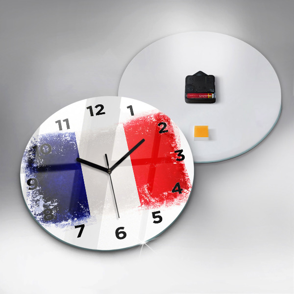 Round glass clock Flag of France