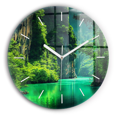 Round glass clock 'Thailand''s natural landscape'