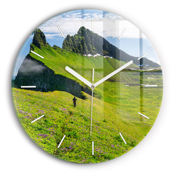 Round glass clock Hornstrandir Reserve Iceland