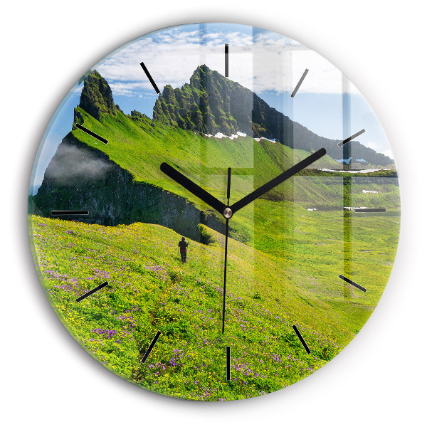 Round glass clock Hornstrandir Reserve Iceland