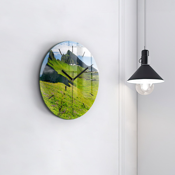 Round glass clock Hornstrandir Reserve Iceland