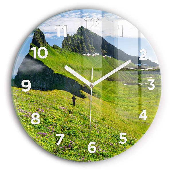 Round glass clock Hornstrandir Reserve Iceland