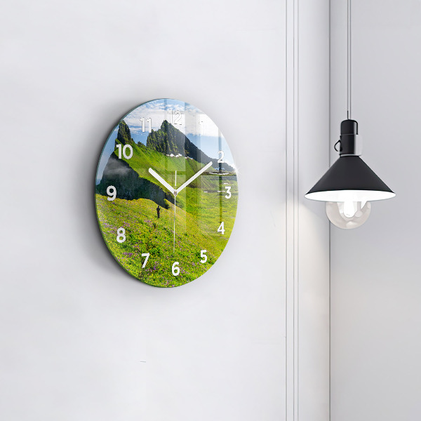 Round glass clock Hornstrandir Reserve Iceland