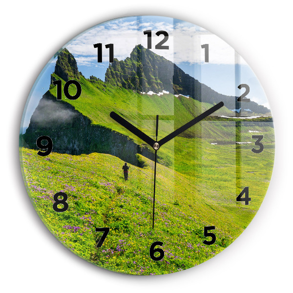 Round glass clock Hornstrandir Reserve Iceland