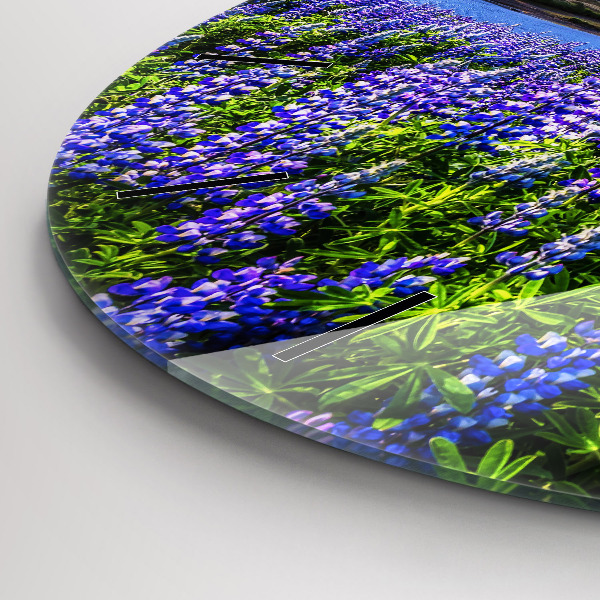 Round glass clock Mountain view Iceland