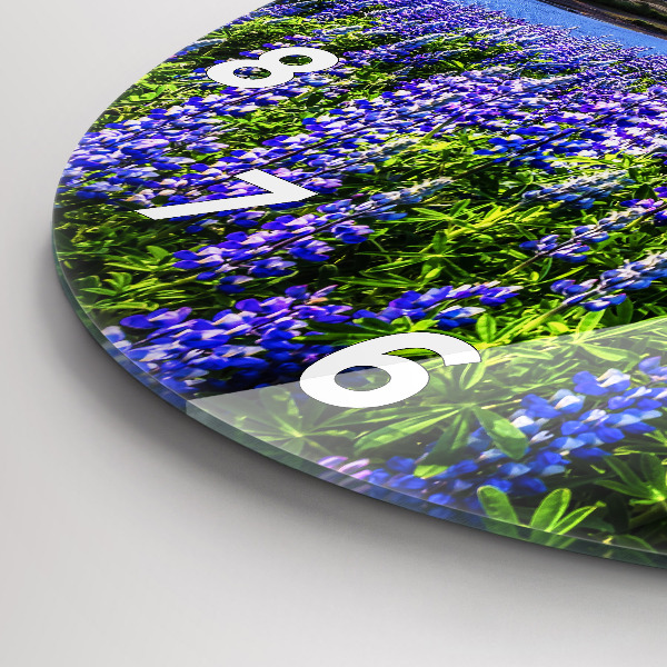 Round glass clock Mountain view Iceland