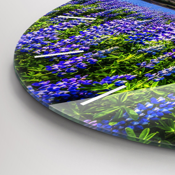 Round glass clock Mountain view Iceland