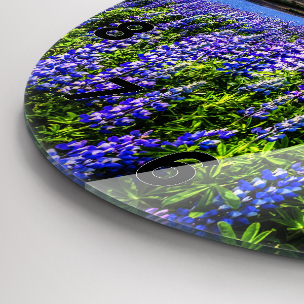 Round glass clock Mountain view Iceland