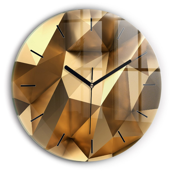 Round glass clock Geometric texture