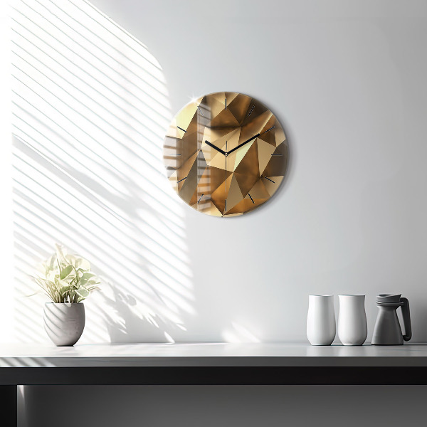 Round glass clock Geometric texture