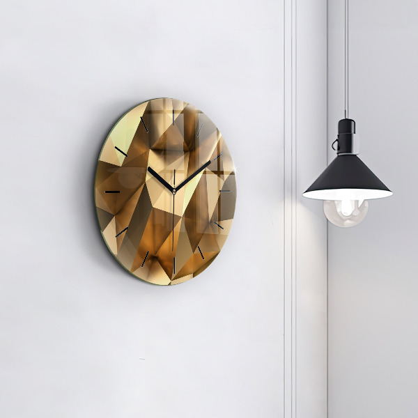 Round glass clock Geometric texture