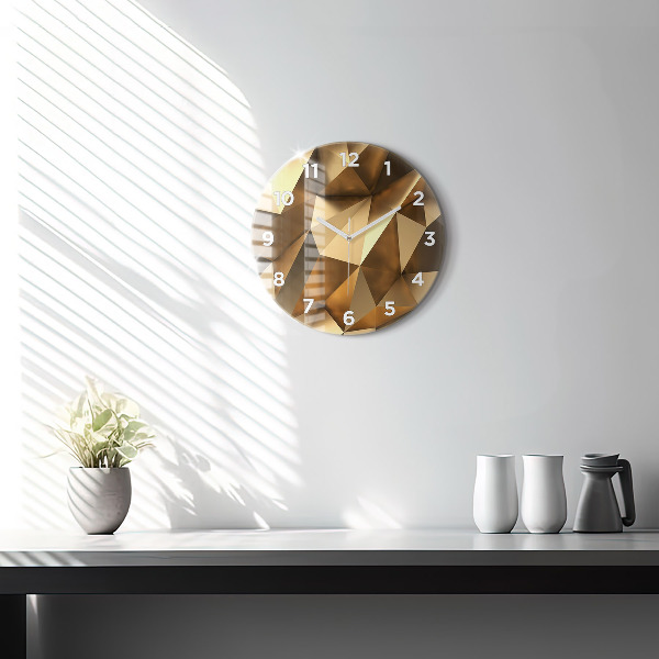 Round glass clock Geometric texture
