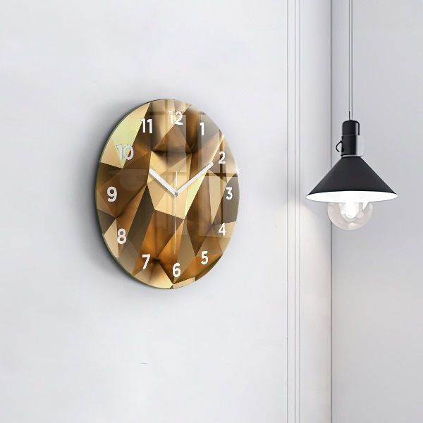 Round glass clock Geometric texture